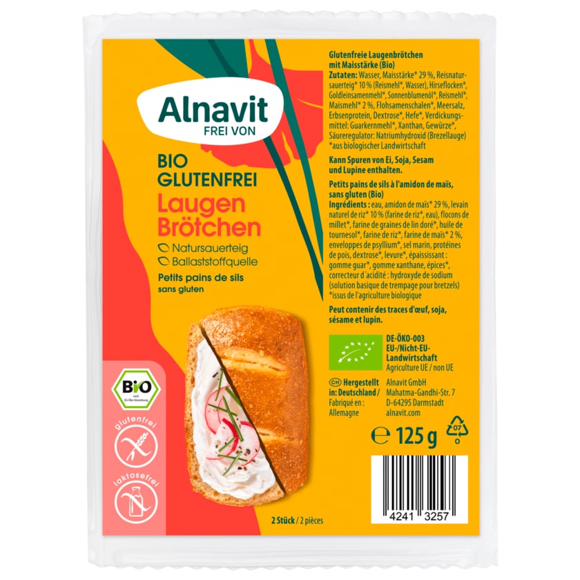 Alnavit Bio Laugenbrötchen glutenfrei 125g